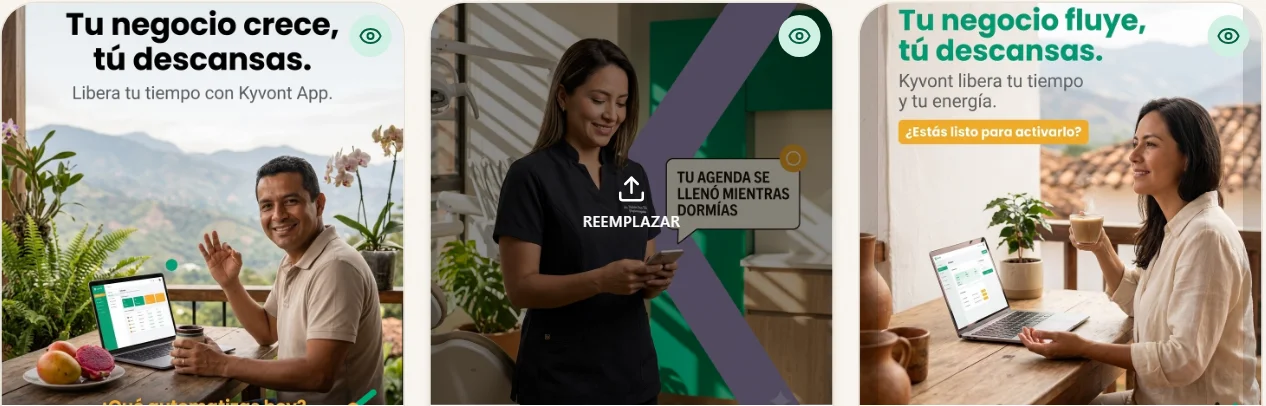 Creativos generados con IA en Kyvont