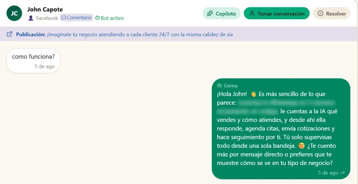 Bandeja de conversaciones de Kyvont